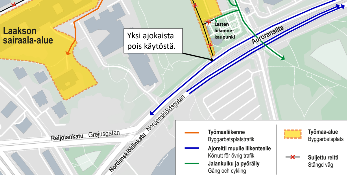 Kartta työmaa-alueesta