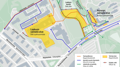 Worksites in the Laakso area in October 2022.