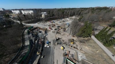 Ilmakuvassa työmaa-alue