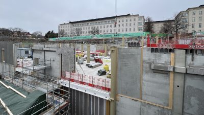 Byggplatsen på Dals sjukhusområdet 7. mars, 2024.